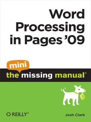 cover image of Word Processing in Pages '09